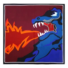 Piros selyem szatén sál